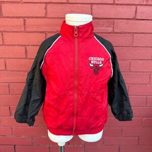Vtg NBA Chicago Bulls Windbreaker Jacket Infant Size 24 Months Zip Up Streetwear